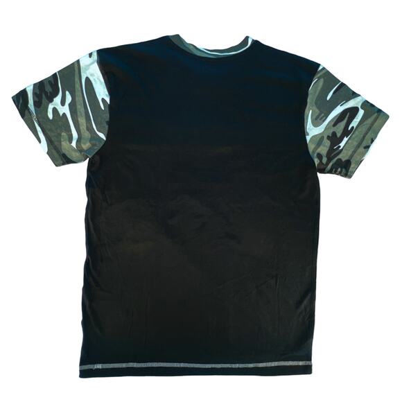 Code Five Men's Black/Camo Short Sleeve Tee Shirt Top Medium 100% Cotton - Picture 2 of 13